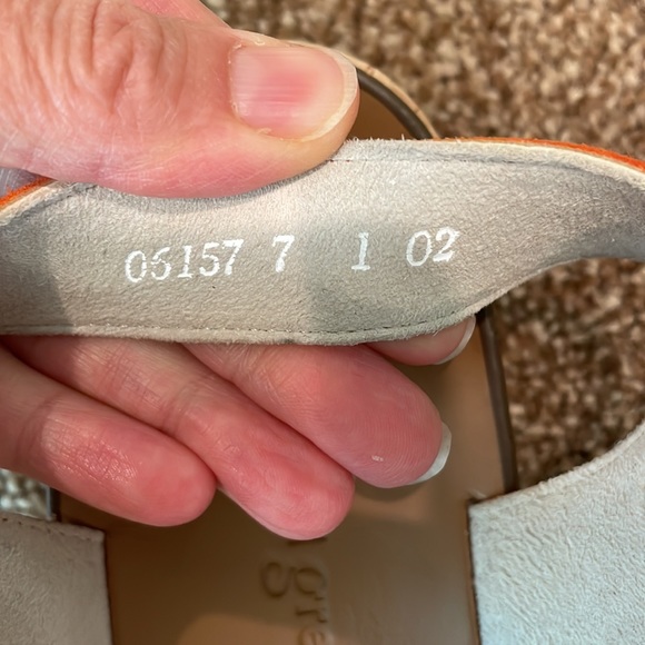 Paul Green sandal Mindy Platform orange suede with gold velcro strap 9… - Picture 11 of 11